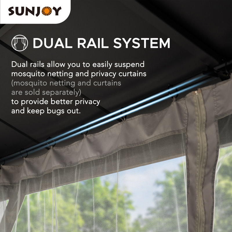 Sunjoy 12 x 20 ft. Wood Gazebo, Outdoor Patio Aluminum Sunjoy 12 x 20 ft. Wood Gazebo, Outdoor Patio Aluminum